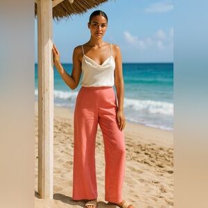 Joseph Janard Silk WideLeg Palazzo Pants Luxury High‑Waisted Flat‑Front Trousers